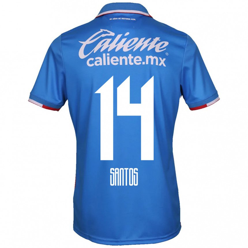 Mujer Camiseta Eleisa Santos #14 Azure Azul 1ª Equipación 2022/23 La Camisa