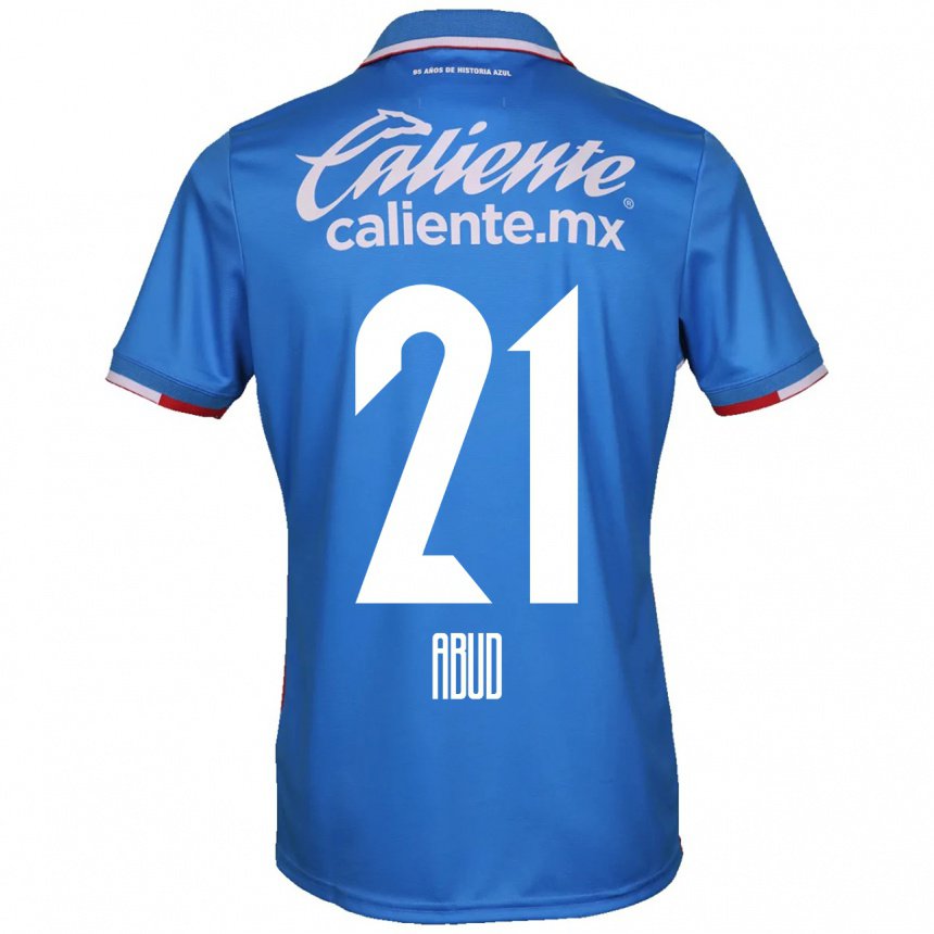 Mujer Camiseta Karime Abud #21 Azure Azul 1ª Equipación 2022/23 La Camisa