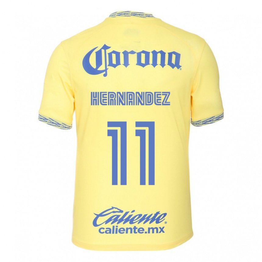 Mujer Camiseta Montserrat Hernandez #11 Limon Amarillo 1ª Equipación 2022/23 La Camisa