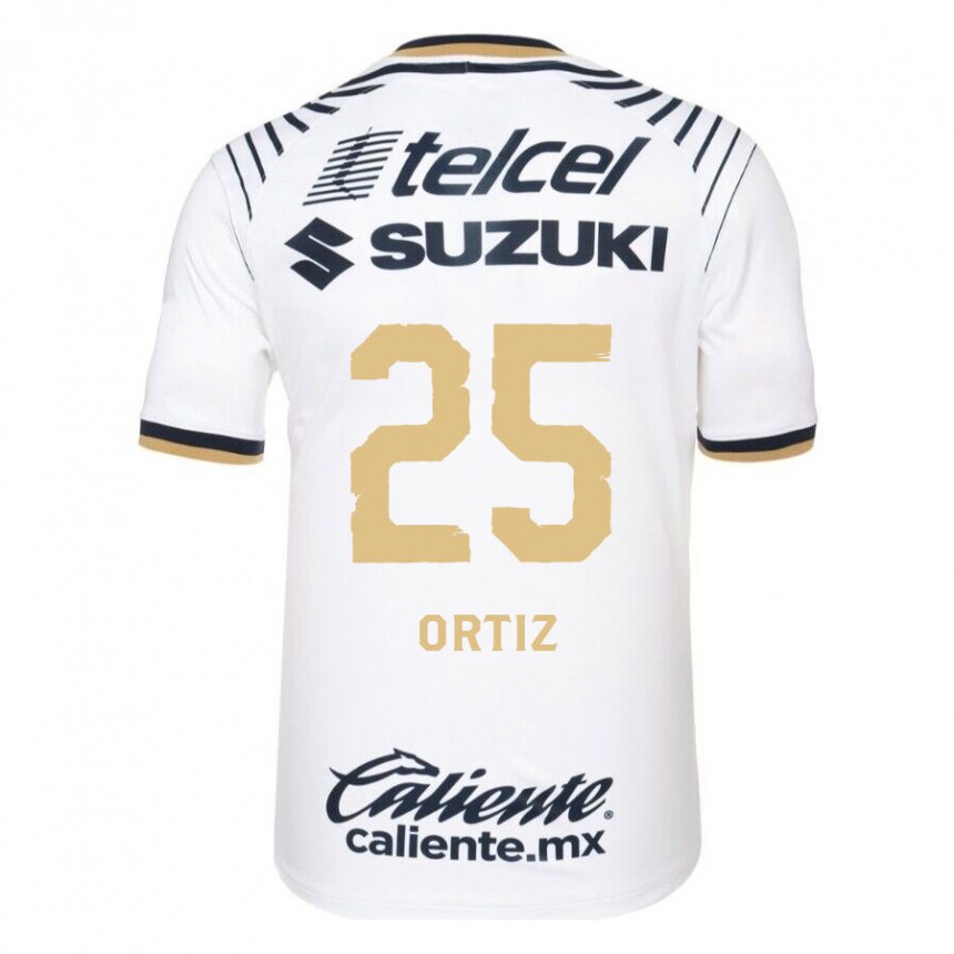 Mujer Camiseta Arturo Ortiz #25 Mezclilla Blanca 1ª Equipación 2022/23 La Camisa