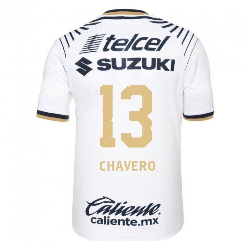 Mujer Camiseta Paola Chavero #13 Mezclilla Blanca 1ª Equipación 2022/23 La Camisa