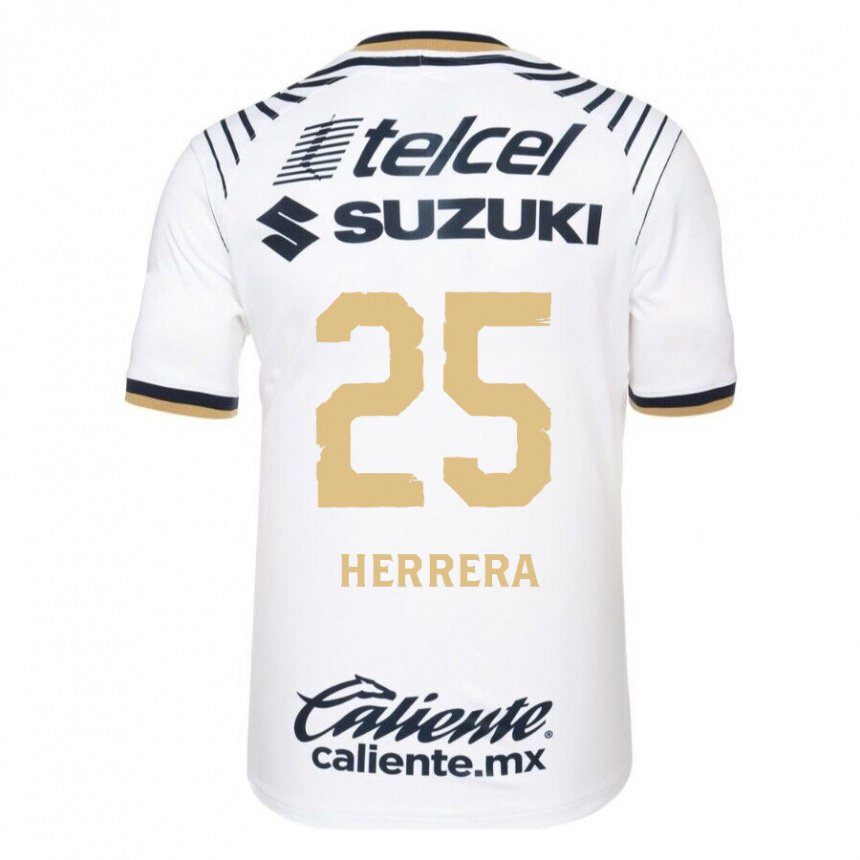 Mujer Camiseta Laura Herrera #25 Mezclilla Blanca 1ª Equipación 2022/23 La Camisa