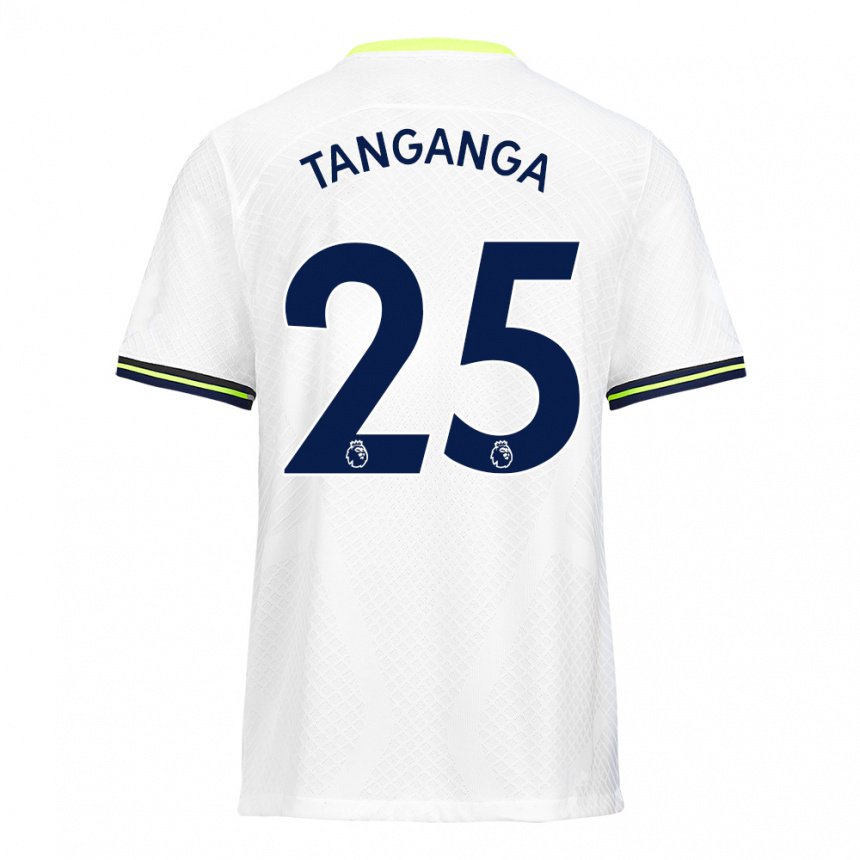 Mujer Camiseta Japhet Tanganga #25 Blanco Verde 1ª Equipación 2022/23 La Camisa