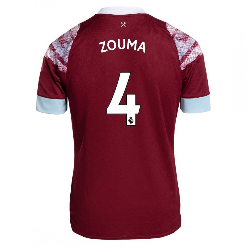 Mujer Camiseta Kurt Zouma #4 Burdeos 1ª Equipación 2022/23 La Camisa