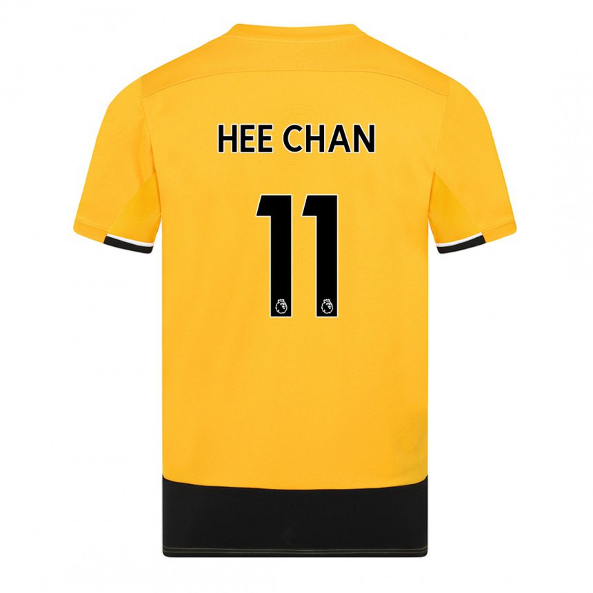 Mujer Camiseta Hee Chan Hwang #11 Amarillo Negro 1ª Equipación 2022/23 La Camisa