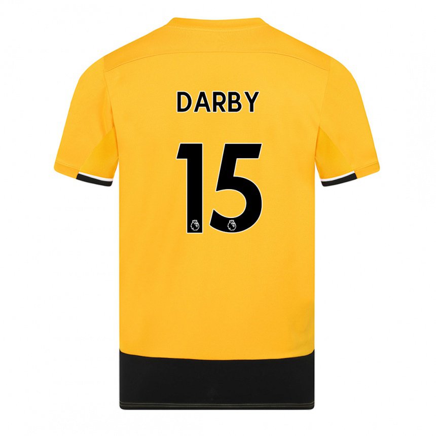 Mujer Camiseta Kelly Darby #15 Amarillo Negro 1ª Equipación 2022/23 La Camisa