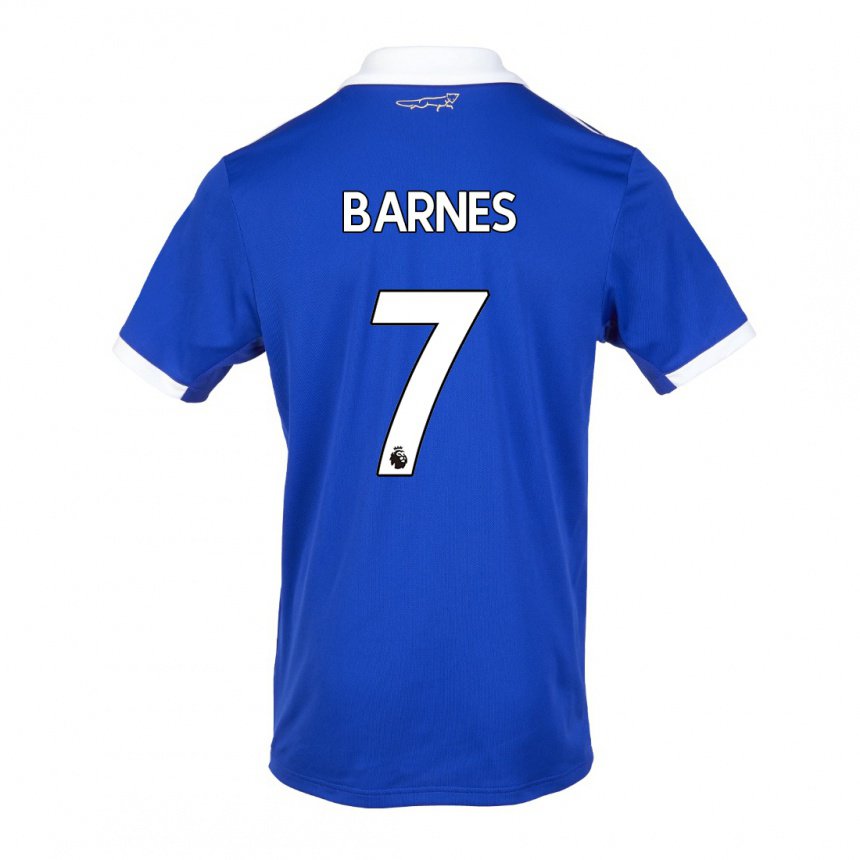 Mujer Camiseta Harvey Barnes #7 Azul Blanco 1ª Equipación 2022/23 La Camisa