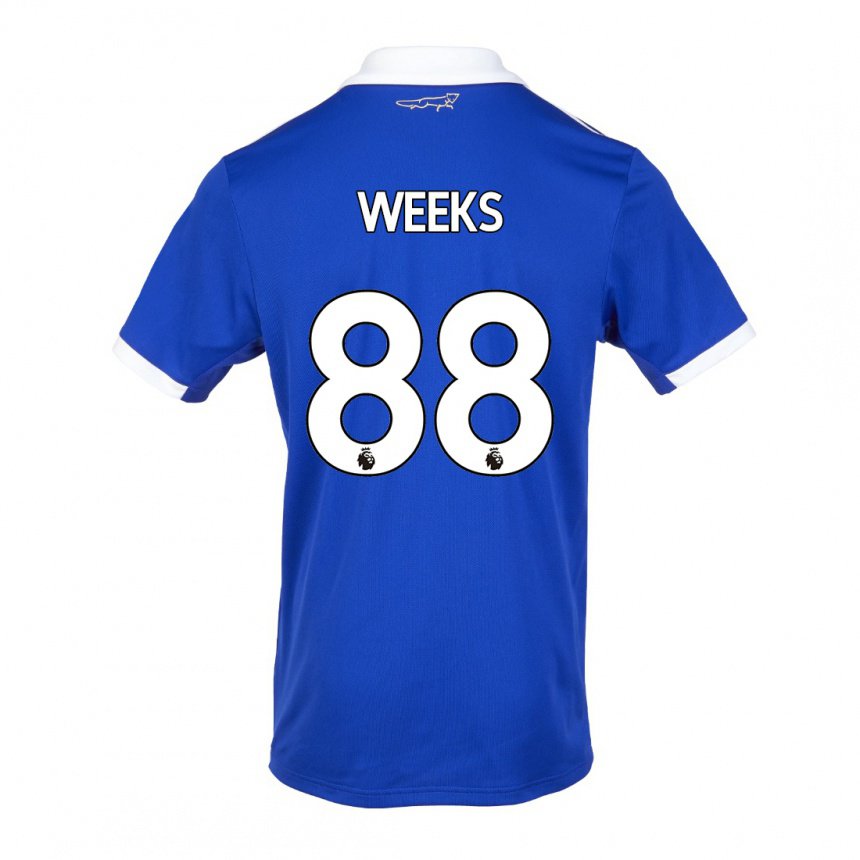 Mujer Camiseta Tyler Weeks #88 Azul Blanco 1ª Equipación 2022/23 La Camisa