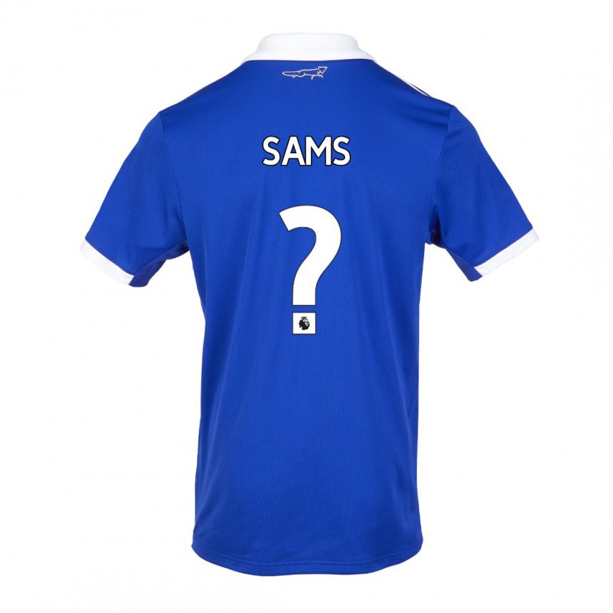 Mujer Camiseta Tom Sams #0 Azul Blanco 1ª Equipación 2022/23 La Camisa