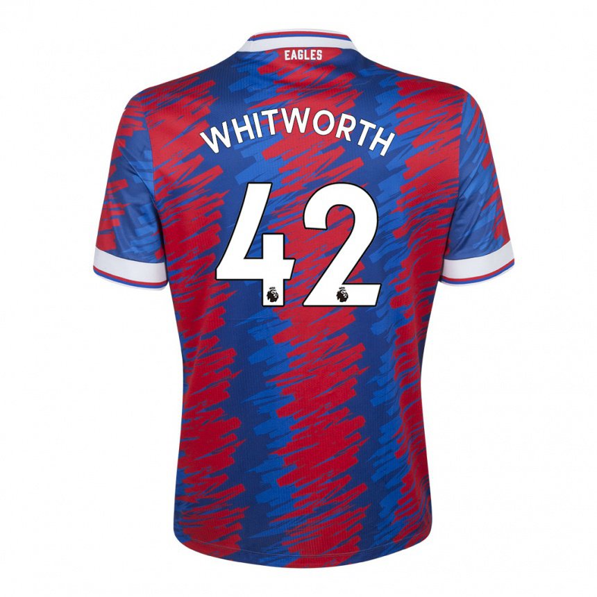 Mujer Camiseta Joe Whitworth #42 Rojo Azul 1ª Equipación 2022/23 La Camisa