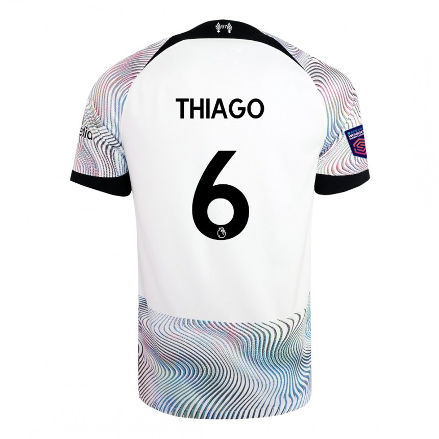 Mujer Camiseta Thiago #6 Blanco Colorido 2ª Equipación 2022/23 La Camisa