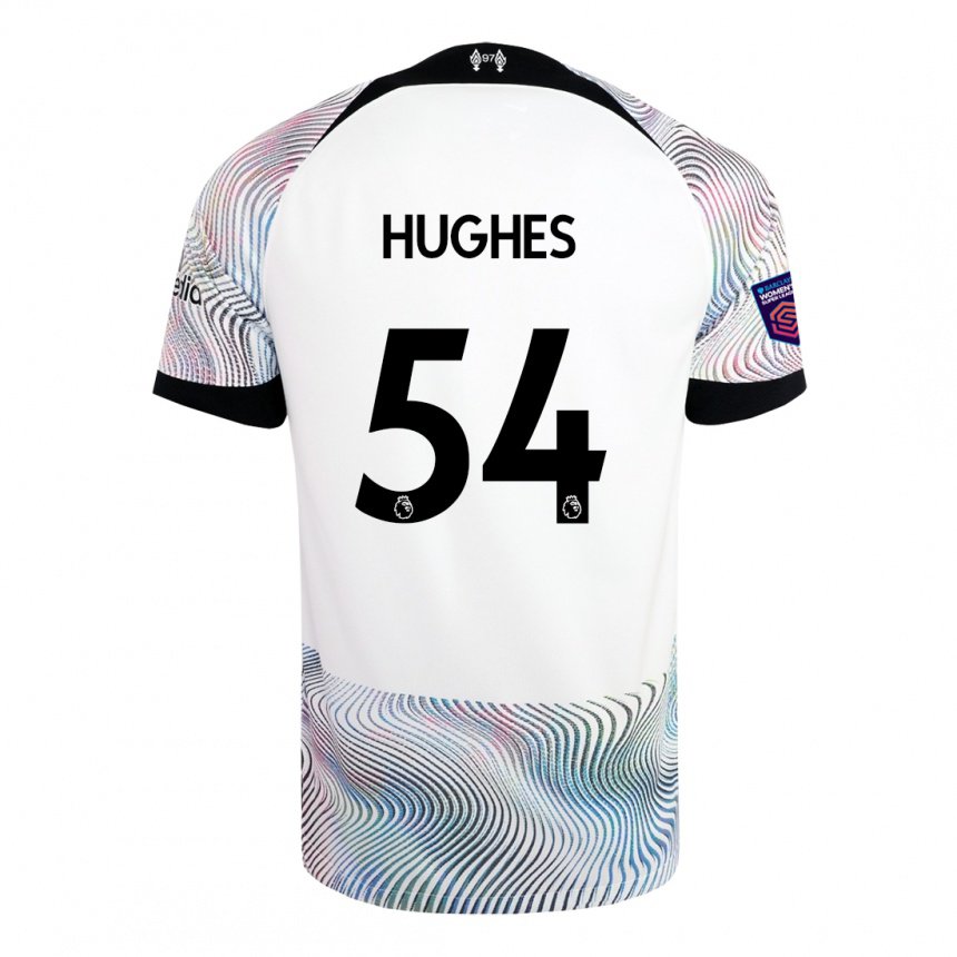 Mujer Camiseta Liam Hughes #54 Blanco Colorido 2ª Equipación 2022/23 La Camisa