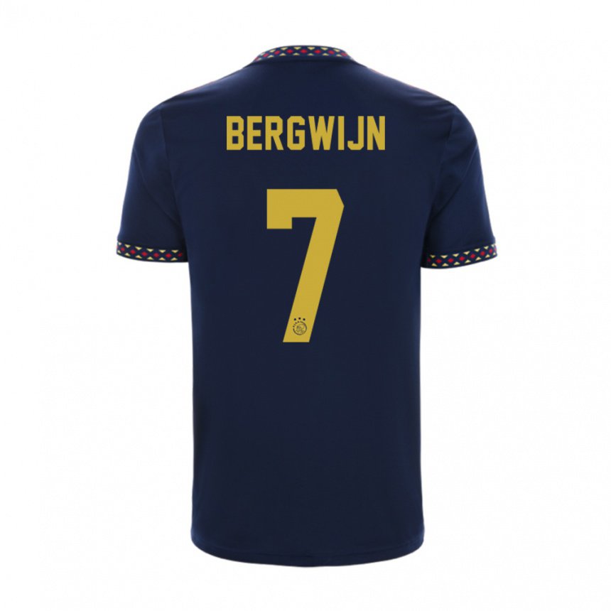 Mujer Camiseta Steven Bergwijn #7 Azul Oscuro 2ª Equipación 2022/23 La Camisa
