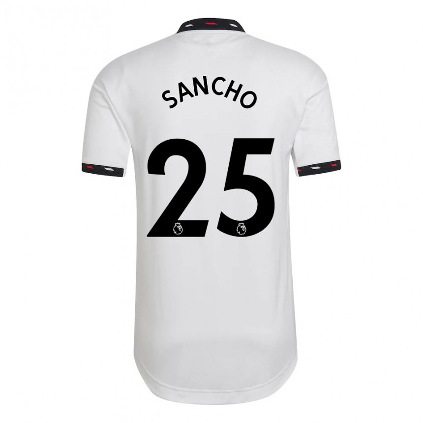 Mujer Camiseta Jadon Sancho #25 Blanco 2ª Equipación 2022/23 La Camisa