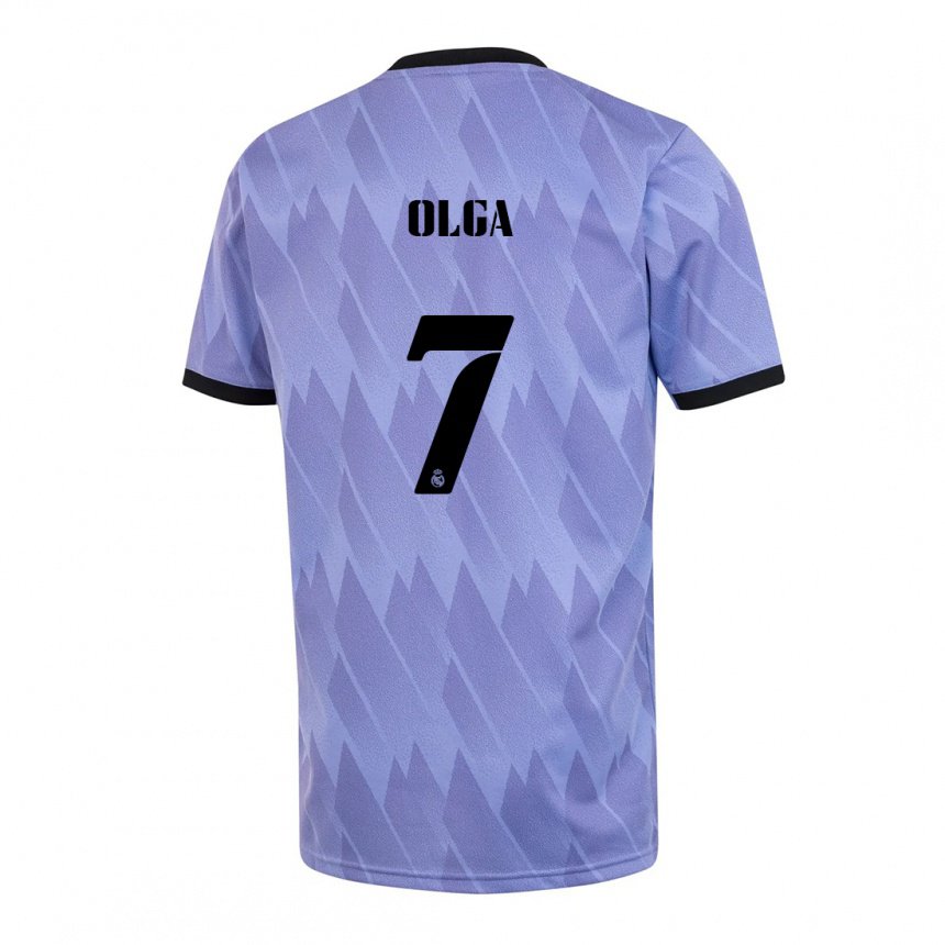 Mujer Camiseta Olga Carmona #7 Púrpura Negro 2ª Equipación 2022/23 La Camisa