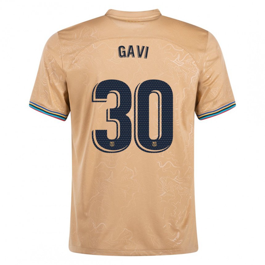 Mujer Camiseta Gavi #30 Oro 2ª Equipación 2022/23 La Camisa