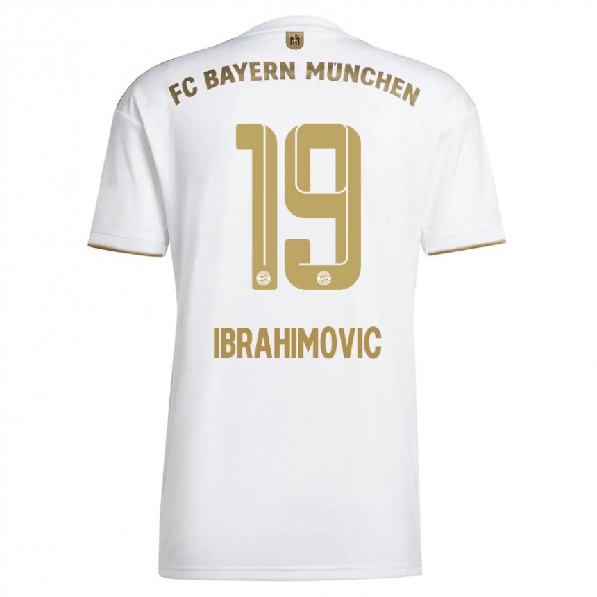 Mujer Camiseta Arijon Ibrahimovic #19 Oro Blanco 2ª Equipación 2022/23 La Camisa