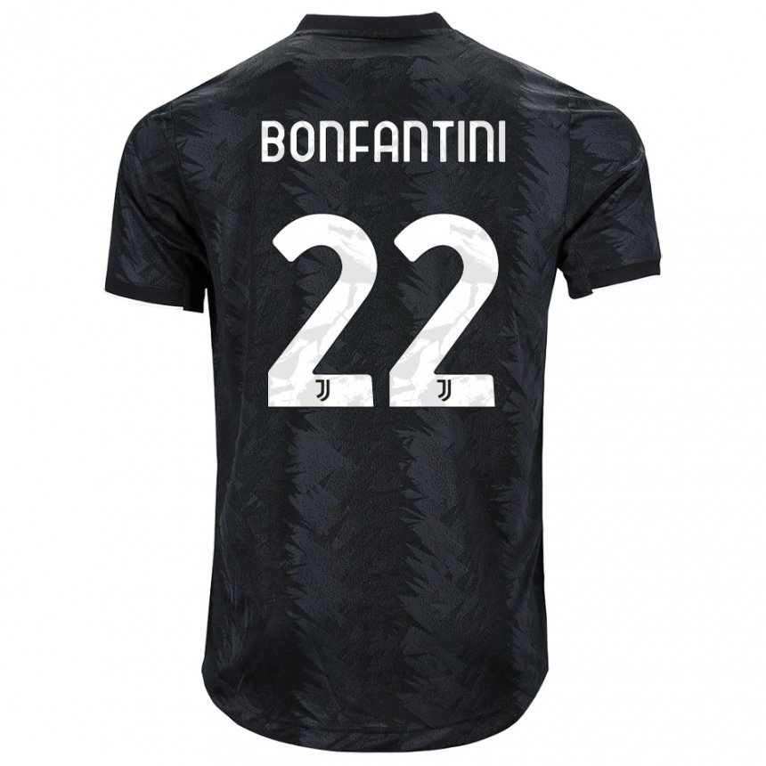 Mujer Camiseta Agnese Bonfantini #22 Negro Oscuro 2ª Equipación 2022/23 La Camisa