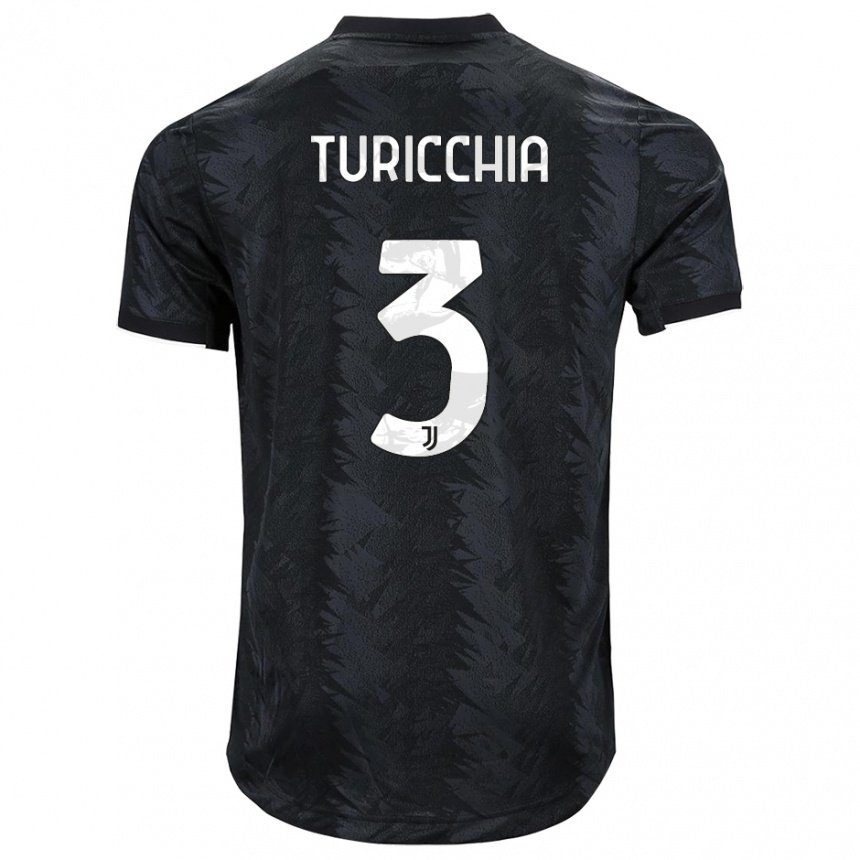 Mujer Camiseta Riccardo Turicchia #3 Negro Oscuro 2ª Equipación 2022/23 La Camisa
