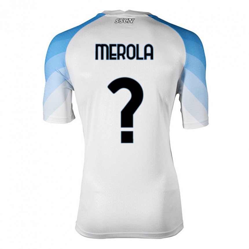 Mujer Camiseta Marco Merola #0 Blanco Cielo Azul 2ª Equipación 2022/23 La Camisa
