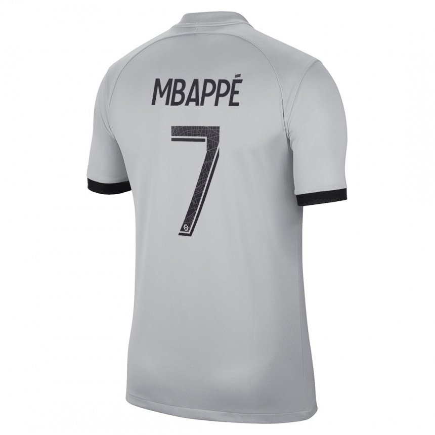 Mujer Camiseta Kylian Mbappe #7 Gris 2ª Equipación 2022/23 La Camisa