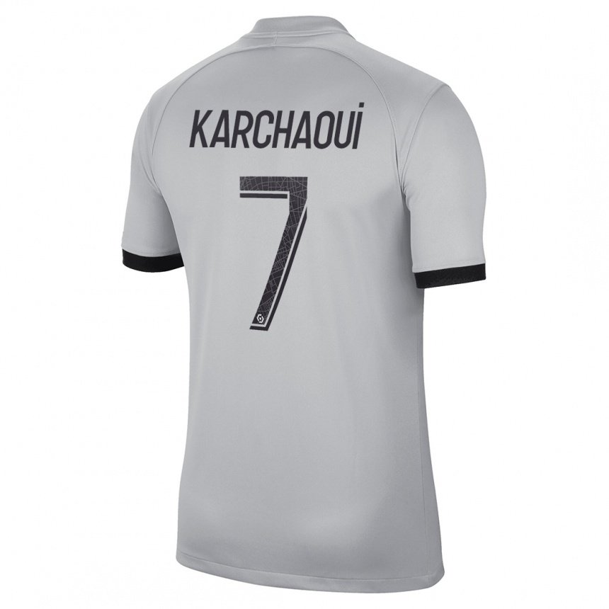 Mujer Camiseta Sakina Karchaoui #7 Gris 2ª Equipación 2022/23 La Camisa