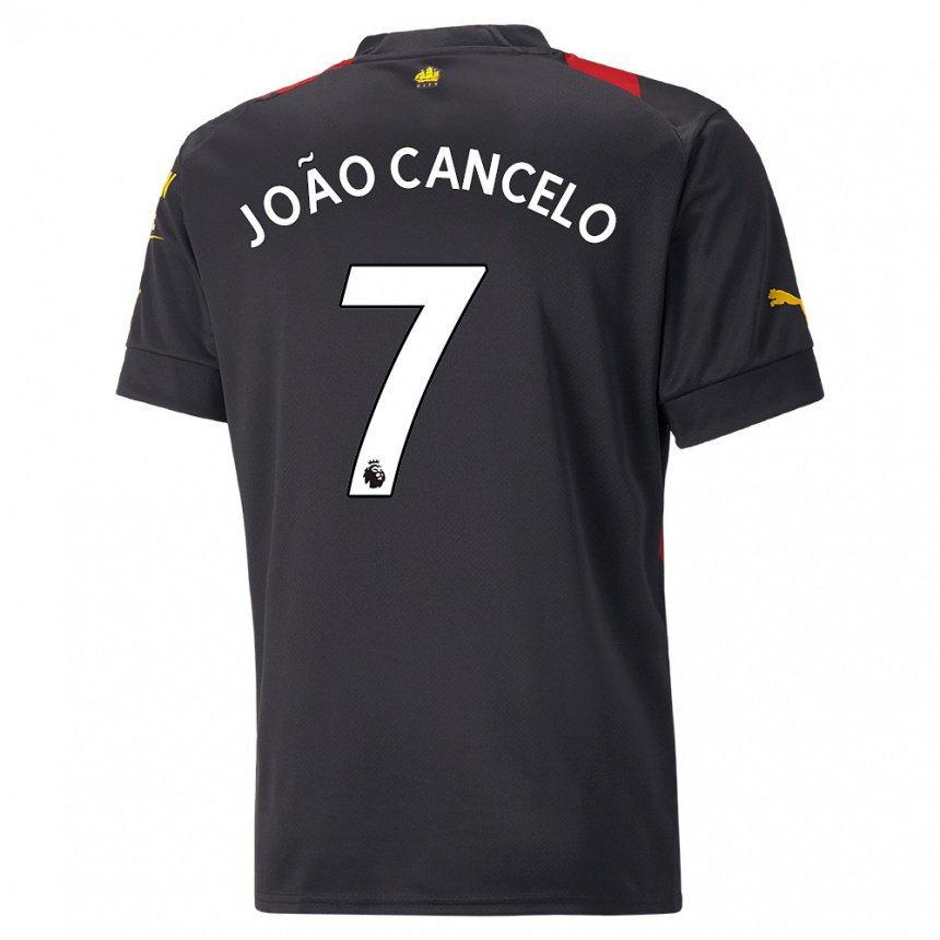 Mujer Camiseta Joao Cancelo #7 Negro Rojo 2ª Equipación 2022/23 La Camisa
