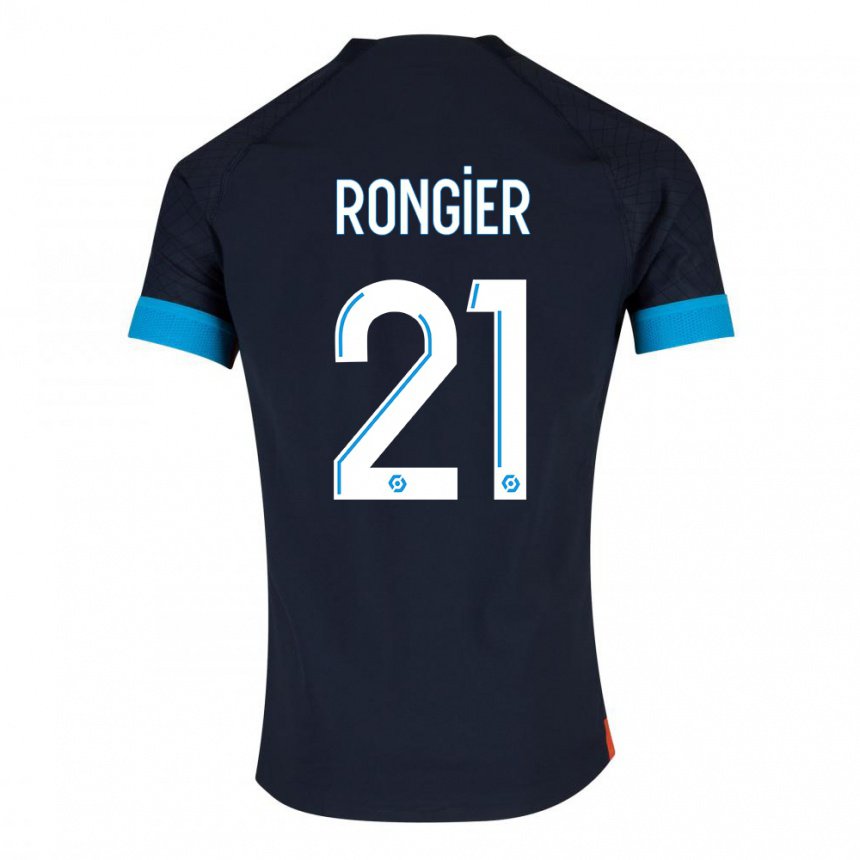 Mujer Camiseta Valentin Rongier #21 Olímpico Negro 2ª Equipación 2022/23 La Camisa