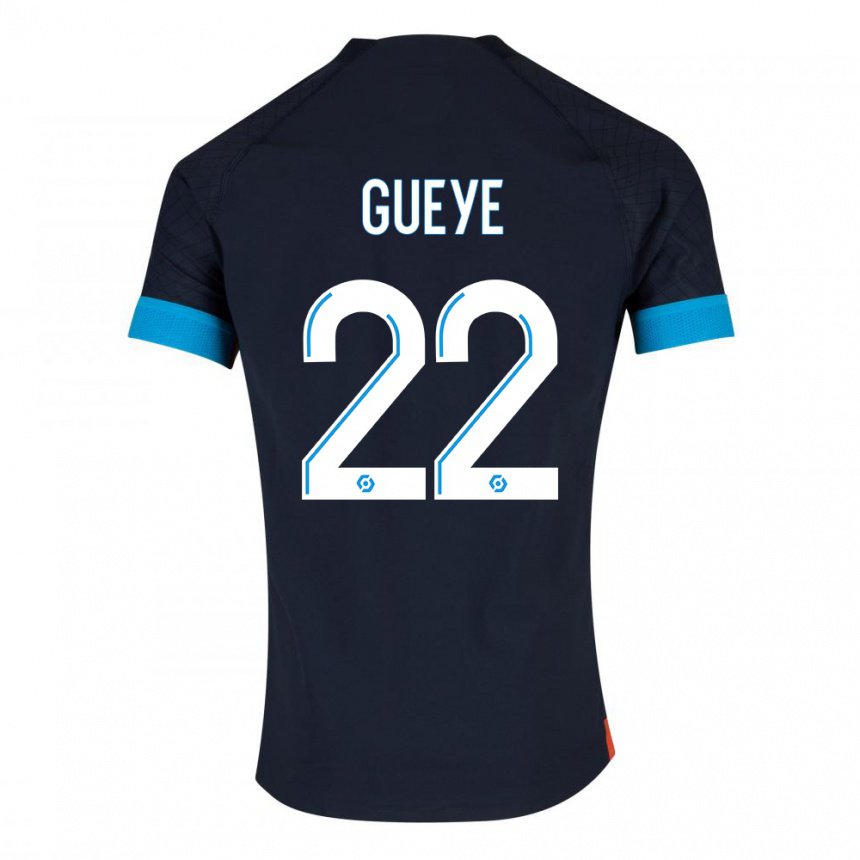 Mujer Camiseta Pape Gueye #22 Olímpico Negro 2ª Equipación 2022/23 La Camisa