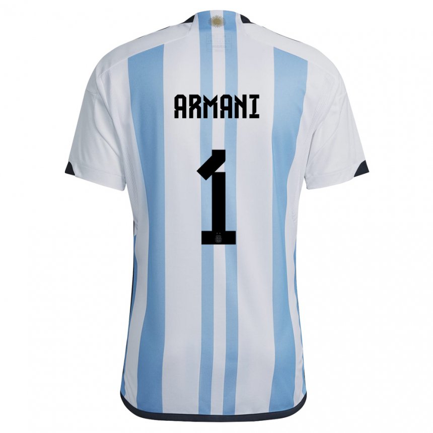 Niño Camiseta Argentina Franco Armani #1 Blanco Cielo Azul 1ª Equipación 22-24 La Camisa