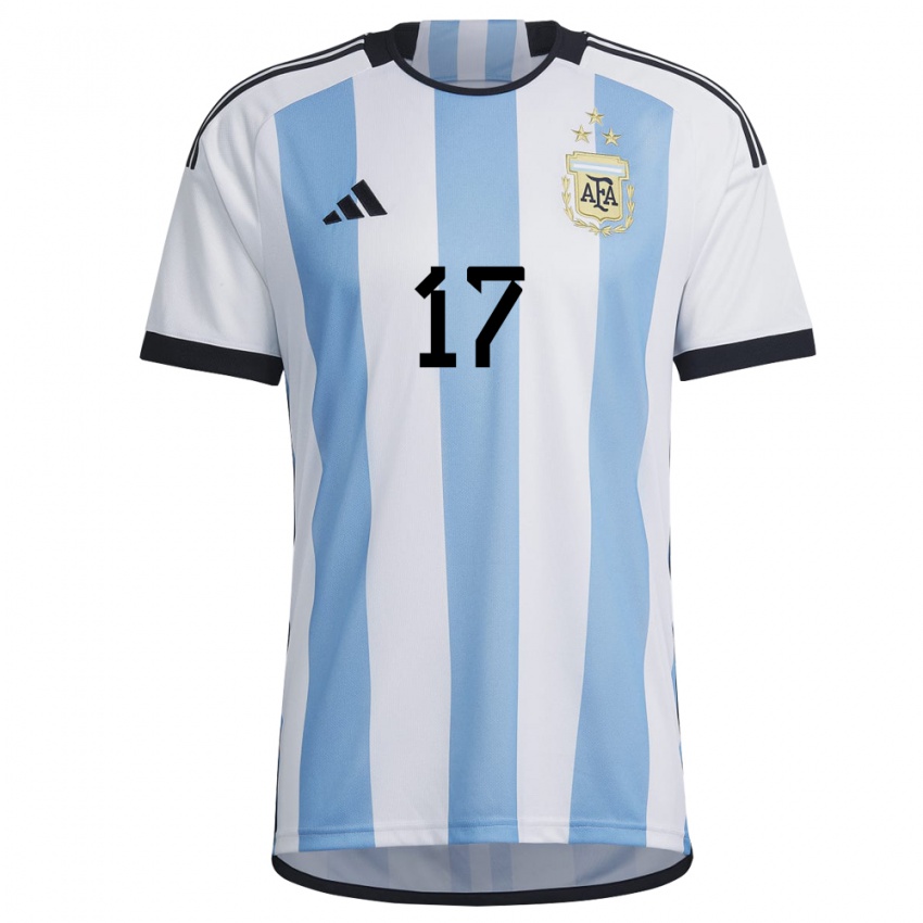 Niño Camiseta Argentina Joaquin Correa #17 Blanco Cielo Azul 1ª Equipación 22-24 La Camisa