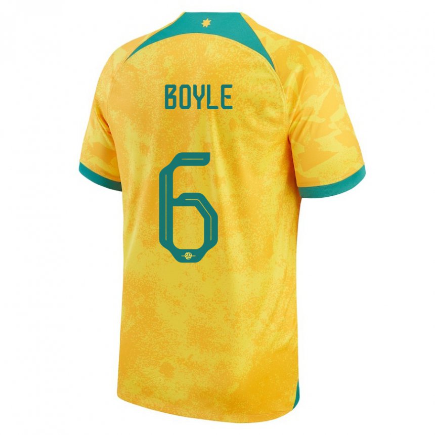 Niño Camiseta Australia Martin Boyle #6 Dorado 1ª Equipación 22-24 La Camisa