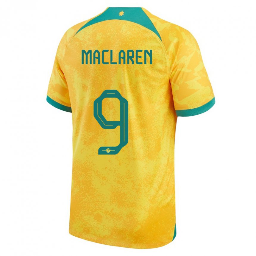 Niño Camiseta Australia Jamie Maclaren #9 Dorado 1ª Equipación 22-24 La Camisa