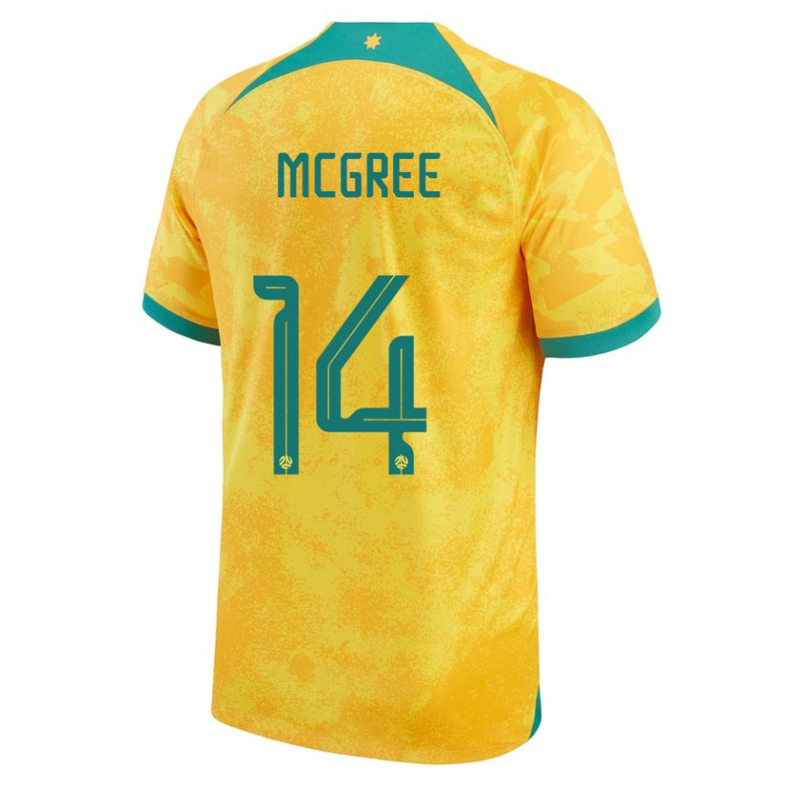 Niño Camiseta Australia Riley Mcgree #14 Dorado 1ª Equipación 22-24 La Camisa