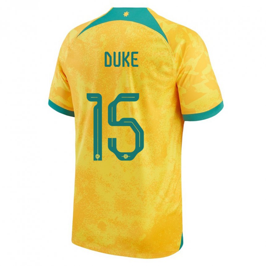 Niño Camiseta Australia Mitchell Duke #15 Dorado 1ª Equipación 22-24 La Camisa