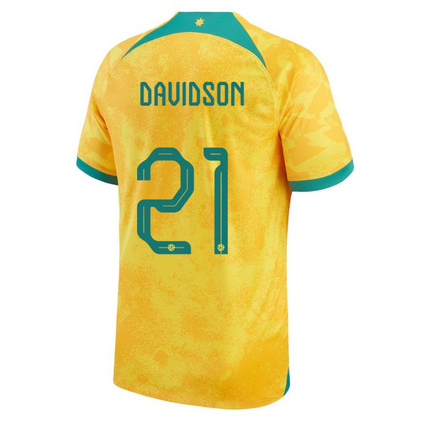 Niño Camiseta Australia Jason Davidson #21 Dorado 1ª Equipación 22-24 La Camisa