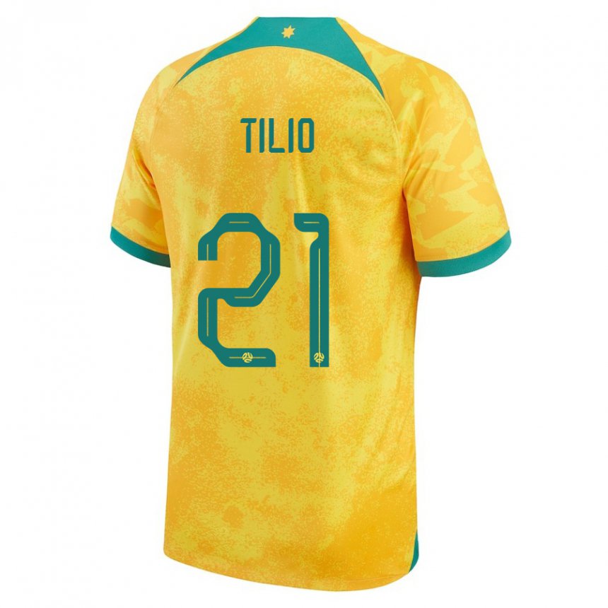 Niño Camiseta Australia Marco Tilio #21 Dorado 1ª Equipación 22-24 La Camisa