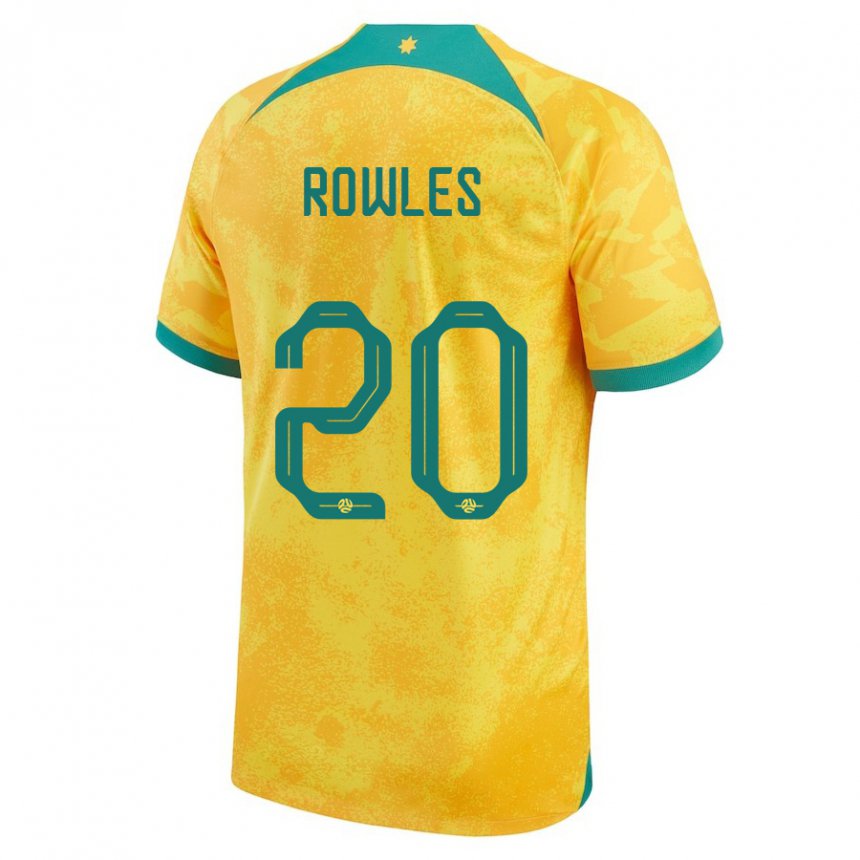 Niño Camiseta Australia Kye Rowles #20 Dorado 1ª Equipación 22-24 La Camisa