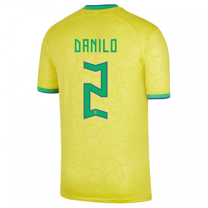 Niño Camiseta Brasil Danilo #2 Amarillo 1ª Equipación 22-24 La Camisa