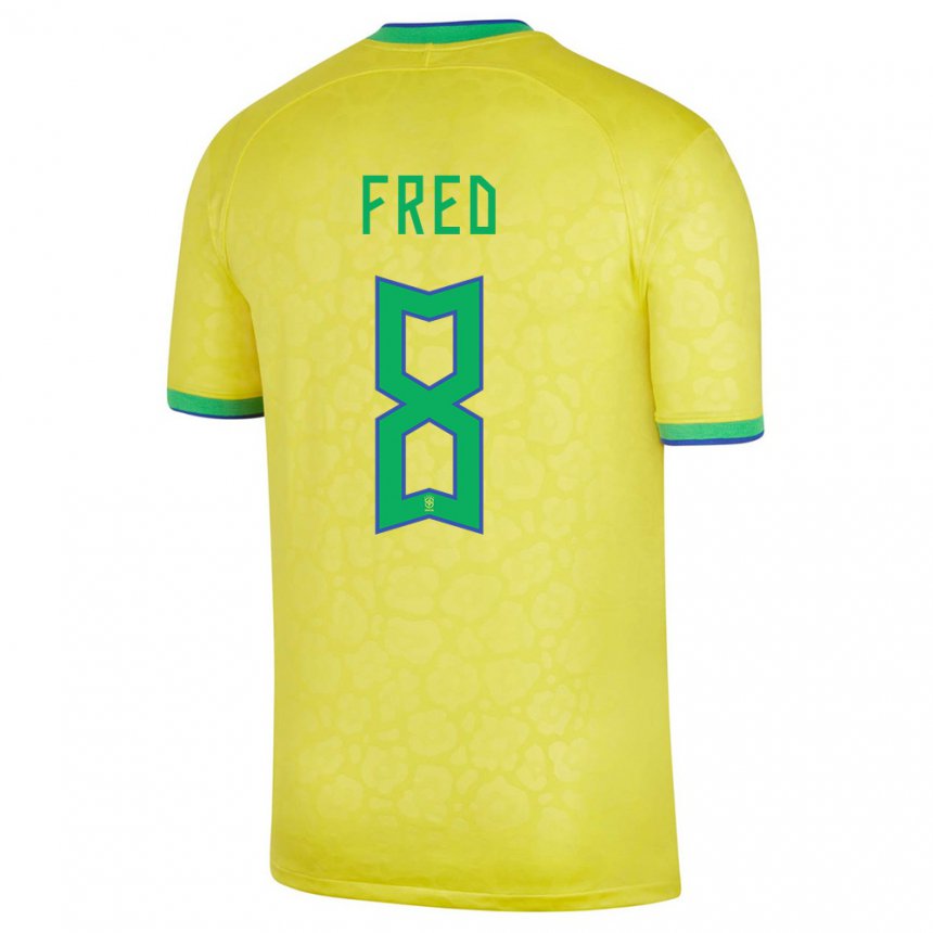 Niño Camiseta Brasil Fred #8 Amarillo 1ª Equipación 22-24 La Camisa