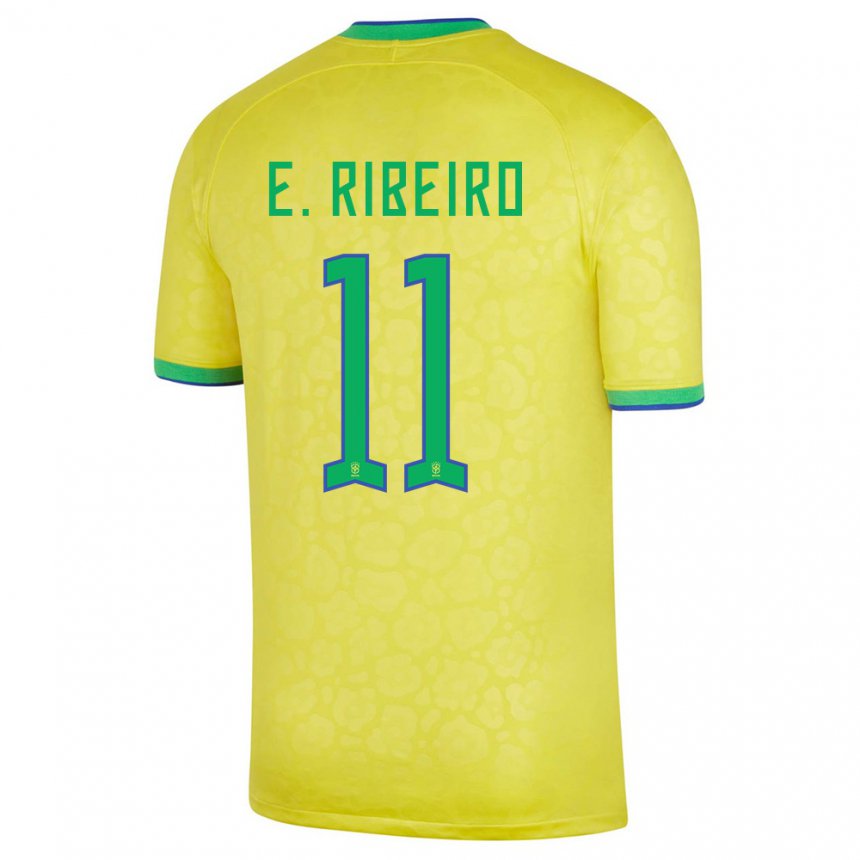 Niño Camiseta Brasil Everton Ribeiro #11 Amarillo 1ª Equipación 22-24 La Camisa