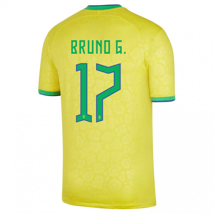 Niño Camiseta Brasil Bruno Guimaraes #17 Amarillo 1ª Equipación 22-24 La Camisa