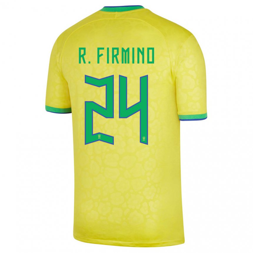Niño Camiseta Brasil Roberto Firmino #24 Amarillo 1ª Equipación 22-24 La Camisa