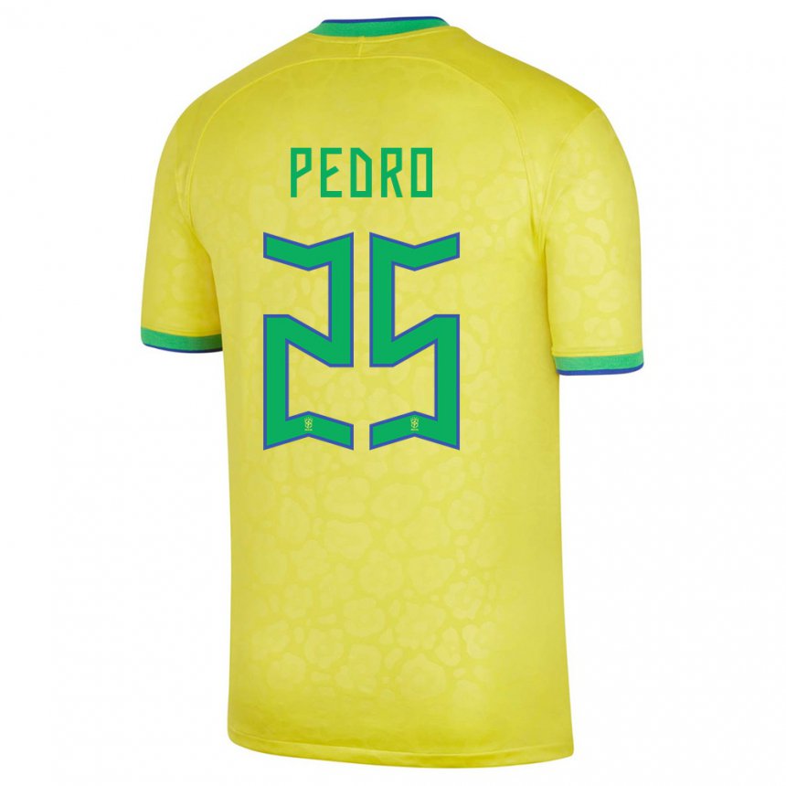 Niño Camiseta Brasil Pedro #25 Amarillo 1ª Equipación 22-24 La Camisa