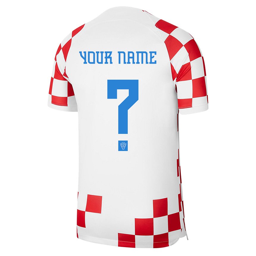 Niño Camiseta Croacia Su Nombre #0 Rojo Blanco 1ª Equipación 22-24 La Camisa