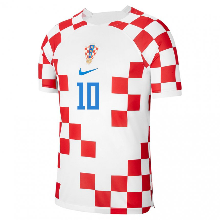Niño Camiseta Croacia Luka Modric #10 Rojo Blanco 1ª Equipación 22-24 La Camisa
