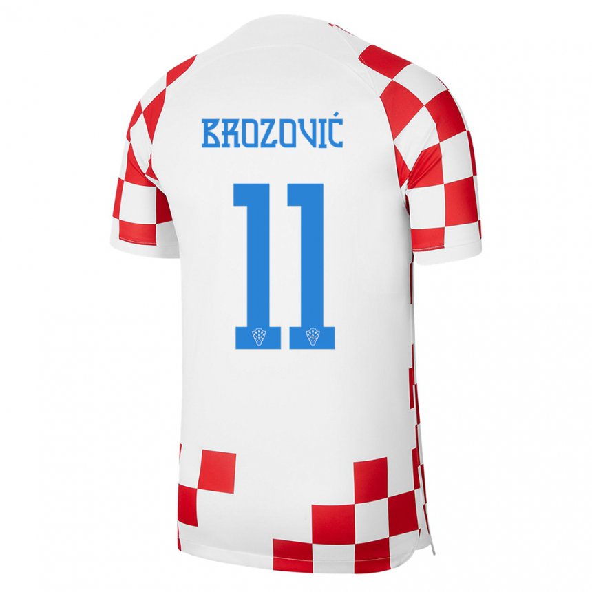 Niño Camiseta Croacia Marcelo Brozovic #11 Rojo Blanco 1ª Equipación 22-24 La Camisa