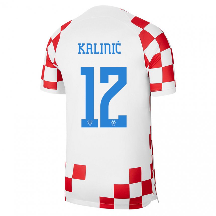 Niño Camiseta Croacia Lovre Kalinic #12 Rojo Blanco 1ª Equipación 22-24 La Camisa