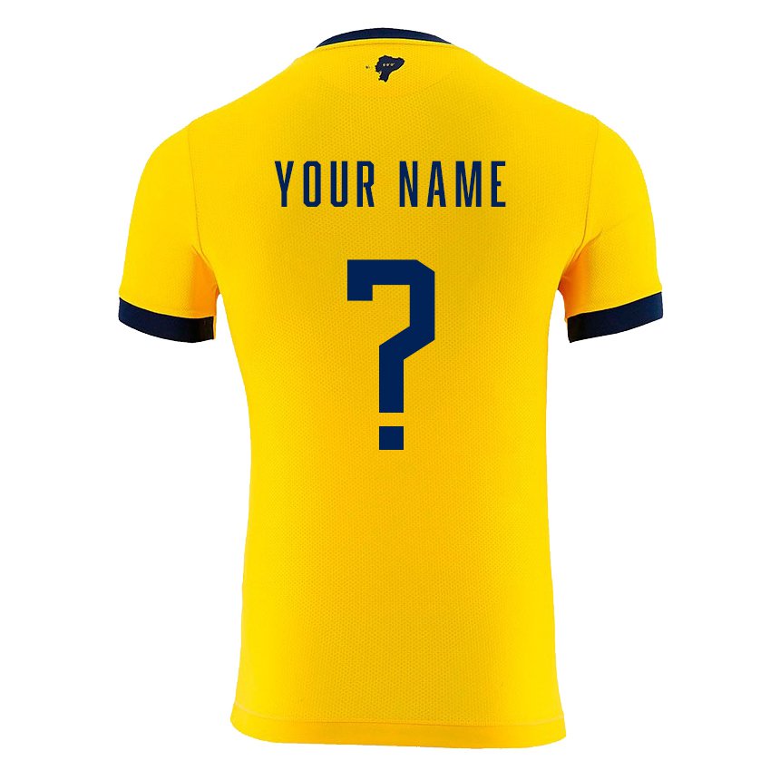 Niño Camiseta Ecuador Su Nombre #0 Amarillo 1ª Equipación 22-24 La Camisa