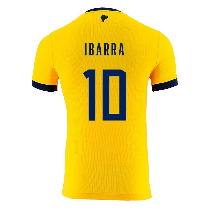 Niño Camiseta Ecuador Romario Ibarra #10 Amarillo 1ª Equipación 22-24 La Camisa